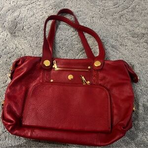 Elegant Red Leather Shoulder Bag